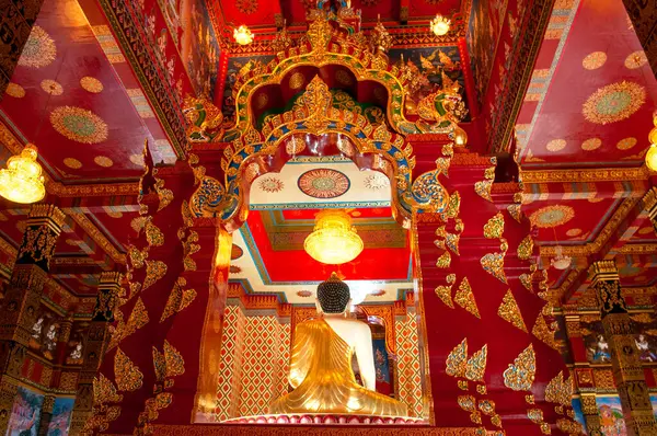 Wat Maha 'daki Beyaz Buda Heykeli Wachiramongkol (Wat Bang Thong), Phang Nga, Tayland Kutsal Tapınağın İçi