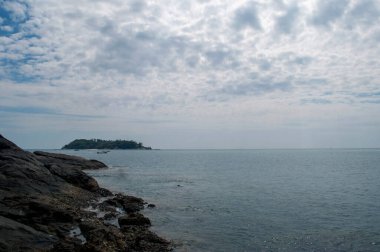 Tapınaktan Manzaralı Okyanus Manzarası Phromthep Burnu, Phuket, Tayland