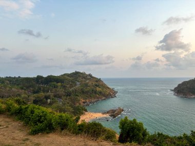 Sunset, Phuket, Tayland Panoramik Kıyı Manzarası 'ndan Phromthep Pelerini Manzarası