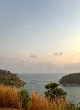 Sunset, Phuket, Tayland Panoramik Kıyı Manzarası 'ndan Phromthep Pelerini Manzarası