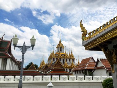 Wat Ratchanatdaram Worawihan Tapınağı Bangkok Iconic Thai Budist Mimarisi Loha Prasat