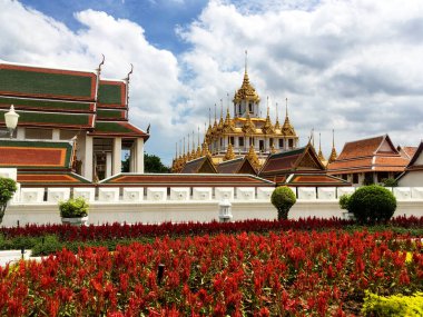 Wat Ratchanatdaram Worawihan Tapınağı Bangkok Iconic Thai Budist Mimarisi Loha Prasat
