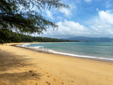 Phuket Adası, Tayland Tranquil Tropikal Deniz Burnu 'ndaki Layan Sahili Manzarası