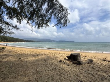 Phuket Adası, Tayland Tranquil Tropikal Deniz Burnu 'ndaki Layan Sahili Manzarası