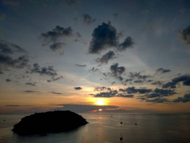 Phuket, Tayland 'daki Yel Değirmeni Manzarası' nda gün batımı