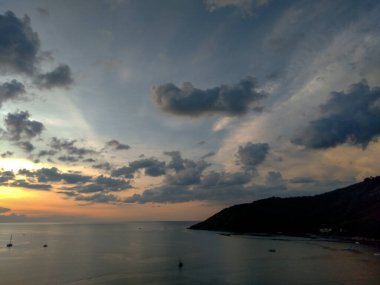 Phuket, Tayland 'daki Yel Değirmeni Manzarası' nda gün batımı