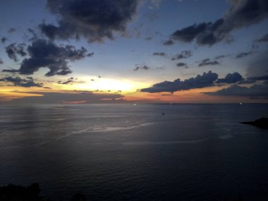 Phuket, Tayland 'daki Yel Değirmeni Manzarası' nda gün batımı