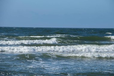 Danimarka 'daki Kuzey Denizi dalgalarının güzel yakın çekimi.