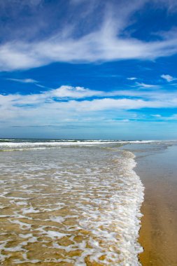 Güzel Kuzey Denizi Eylül 'de Danimarka' nın Romo adasında gün ışığında