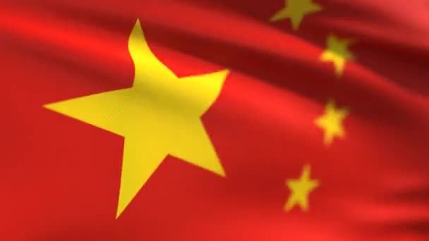 Acenando Animação Bandeira Chinesa — Vídeo de Stock
