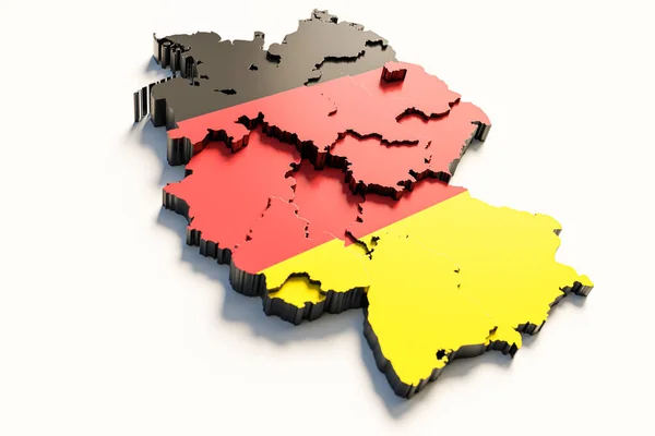 Mapa Niemiec Barwach Niemieckiej Flagi Obrazek Stockowy