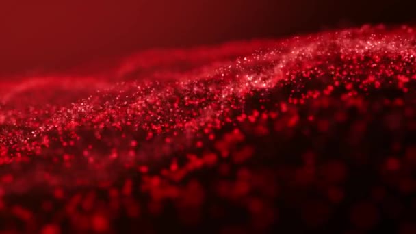 Parıltılı Işıklarla Soyut Kırmızı Arkaplan Noel Yeni Yıl Konsepti Bulanık — Stok video