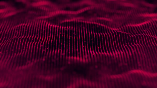 Futuristic Digital Line Particle Wave Lights Background Red Lines Digital — Vídeo de Stock