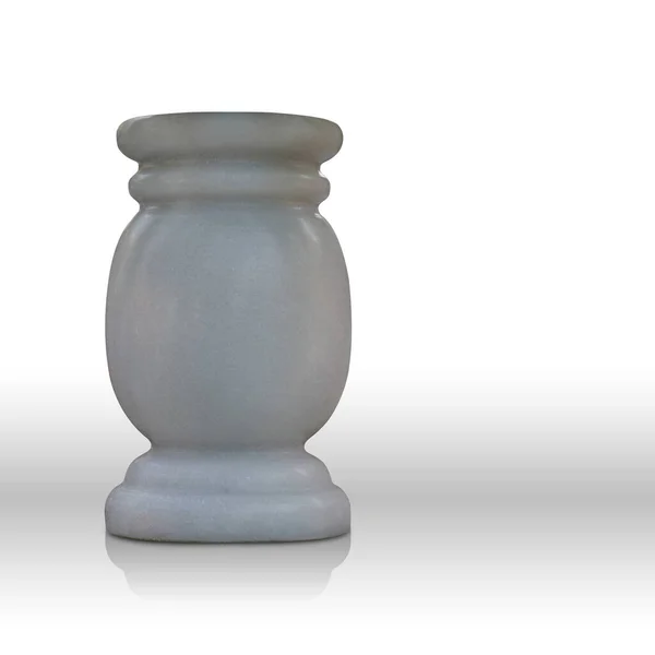 白い背景の古い白い大理石の花瓶 オブジェクト ヴィンテージ バナー テンプレート コピースペース — ストック写真