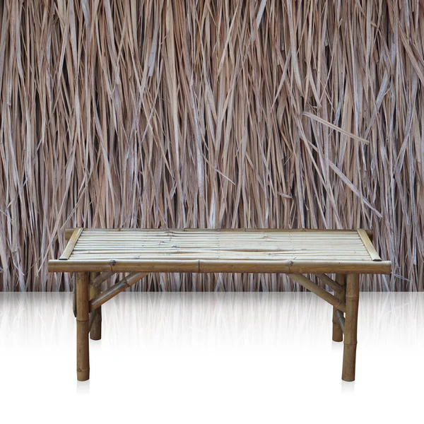 Viejo Marrón Basura Bambú Pared Vetiver Sobre Fondo Piso Blanco —  Fotos de Stock
