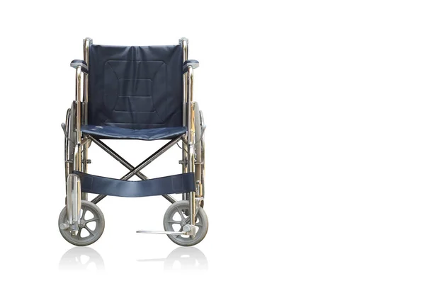 Vorderseite Blauer Und Grauer Rollstuhl Auf Weißem Hintergrund Objekt Transport — Stockfoto