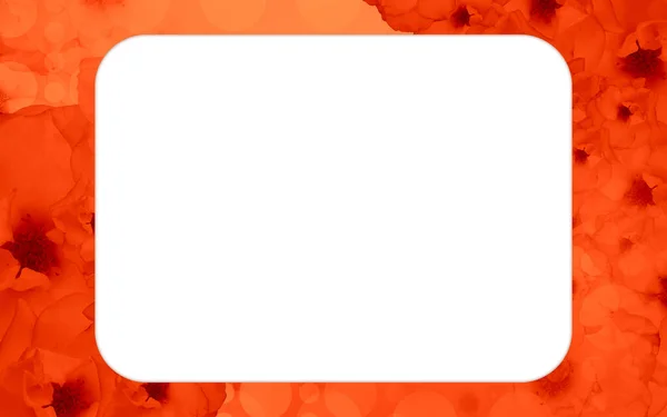 模糊橙色玫瑰花束背景 复制空间上的白色圆角 — 图库照片