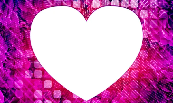 Coração Branco Linhas Brancas Curvas Gradiente Retângulo Arredondado Borrão Rosa — Fotografia de Stock