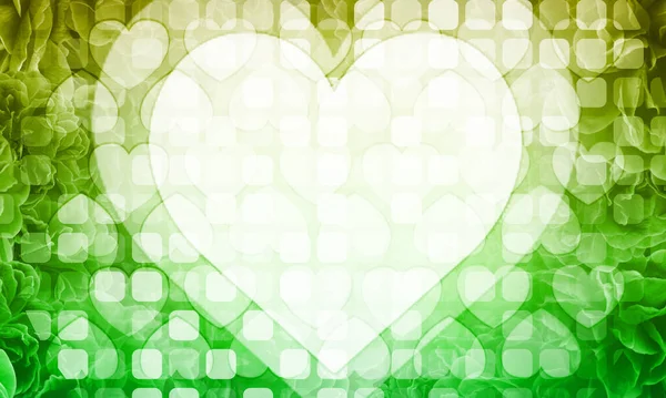 Abstraktní Rozmazat Velké Bílé Srdce Rozmazané Srdce Malých Srdcích Naskládané — Stock fotografie