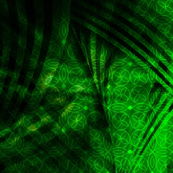 緑と黒の背景 バナー テンプレート オブジェクト グラフィック ファッション コピースペース上の行の背景に配置抽象的な草花 — ストック写真