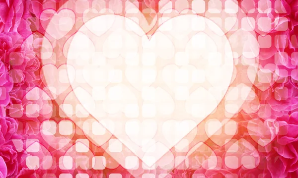 Rozmazat Velké Bílé Srdce Rozmazané Srdce Malých Srdcích Naskládané Gradient — Stock fotografie