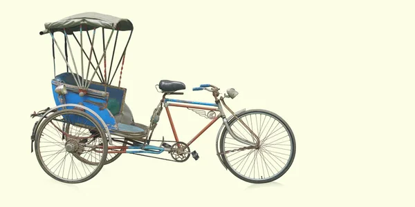 Antique Vieux Tricycle Thai Sur Fond Jaune Objet Transport Vintage — Photo