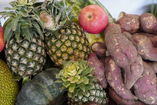 stock image jackfruits, pumpkins, apples, pineapples, cassava, watermelon, fruit, vegetable, health, nature, 