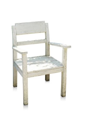 Beyaz arka planda eski tahta sandalyeler, moda, dekor, dekorasyon, rahat, kopyalama alanı