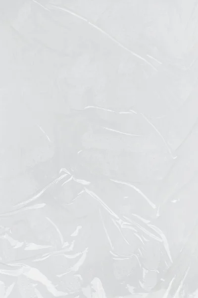 Вертикальный Транспарант Морщинистый Пластик Белый Пластик Полиэтиленовый Мешок Текстуры Макрос — стоковое фото