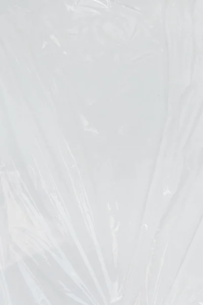 Κατακόρυφο Διάφανο Τσαλακωμένο Πλαστικό Λευκό Πλαστικό Πολυαιθυλένιο Τσάντα Υφή Μακροεντολή — Φωτογραφία Αρχείου