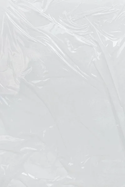 Vertikální Průhledné Vrásčité Plastové Bílé Plastové Nebo Polyetylenové Sáčky Textury — Stock fotografie