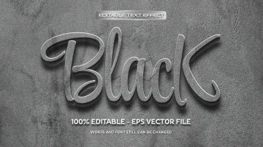 Black editable text effect with natural wall background clipart