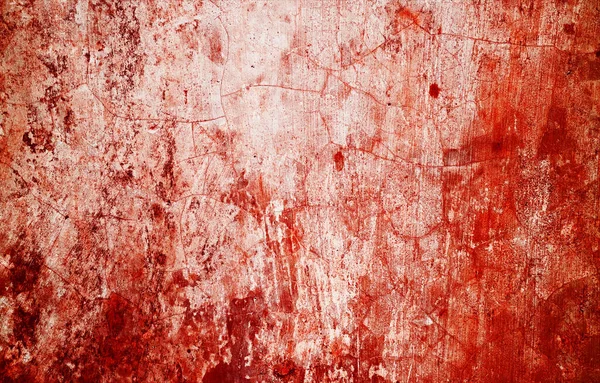 斑斑的红色油漆就像新鲜的血液 它们锯齿状的边缘造成了一种不自在感 这些污迹让人想起万圣节的恐怖 — 图库照片