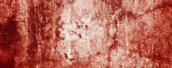 全景红墙磨擦纹理 可怕的混凝土 恐怖的背景水泥 — 图库照片