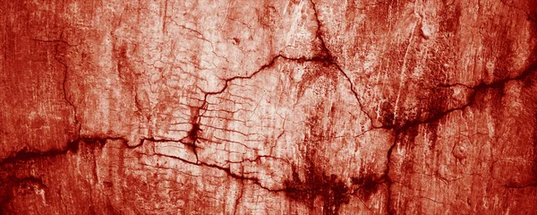 Panoramatická Červená Stěna Grunge Textura Abstraktní Děsivý Beton Horror Cement — Stock fotografie