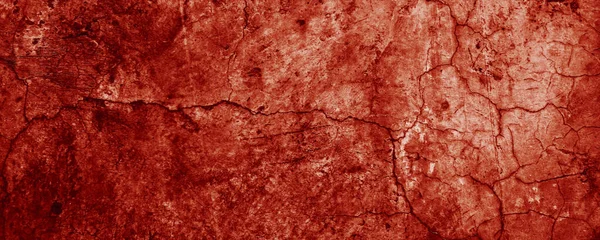 Panoramic Red Wall Grunge Texture Abstract Scary Concrete Horror Cement — Stock Photo, Image