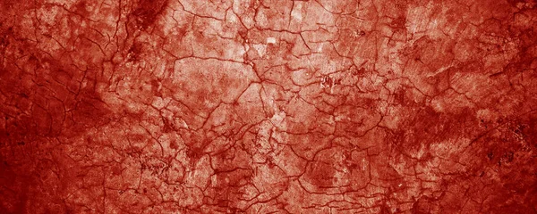 全景红墙磨擦纹理 可怕的混凝土 恐怖的背景水泥 — 图库照片
