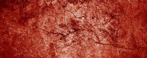 stock image Panoramic red wall grunge texture. Abstract scary concrete, Horror cement for background.