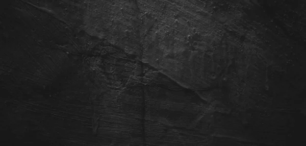 Fond Noir Naturel Coup Pinceau Texturé Ciment Pierre Old Horror — Photo