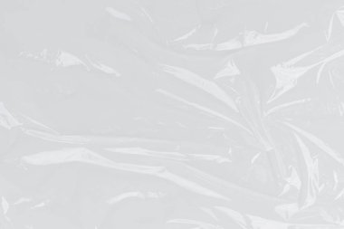 Beyaz plastik kırışık veya polietilen çanta dokusu, makro, beyaz arkaplan