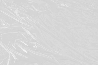 Beyaz plastik kırışık veya polietilen çanta dokusu, makro, beyaz arkaplan