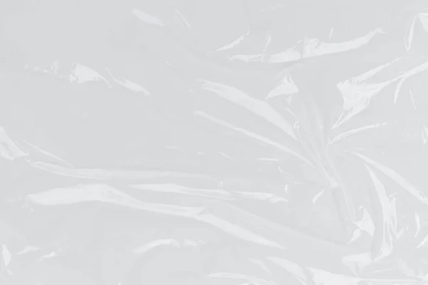 Белый Пластик Морщинистый Полиэтиленовый Мешок Текстуры Макрос Белый Фон — стоковое фото