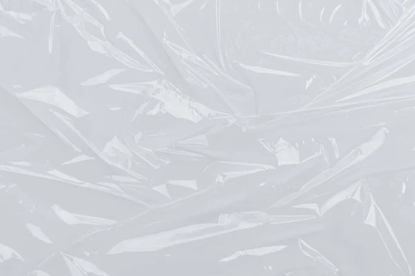 Biały Plastikowy Pognieciony Lub Polietylenowy Worek Tekstury Makro Białe Tło — Zdjęcie stockowe