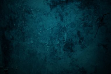 Dokulu mavi grunge arkaplan. Korku ve Cadılar Bayramı konsepti olarak mavi beton doku