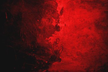 Kırmızı grunge duvar dokusu. Kırmızı ve siyah korku arka planı.