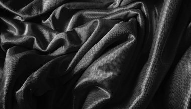 Siyah keten kumaş, buruşuk keten arkaplan