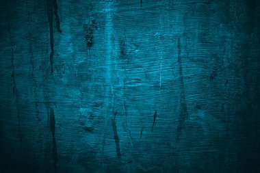Arka plan için mavi duvar korkutucu dokusu. Koyu mavi çatlamış çimento
