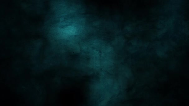 蓝色可怕的黑烟弥漫的恐怖背景 — 图库视频影像
