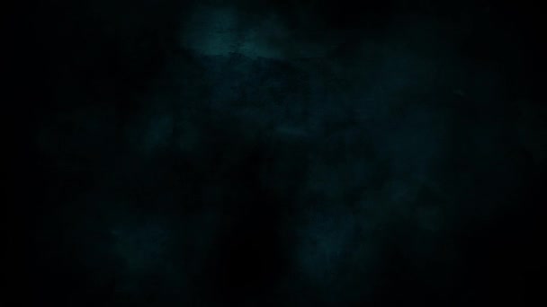 青い怖い黒い煙で満たされたホラーの背景 — ストック動画