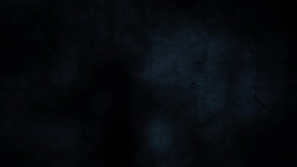 Синий Страшный Черный Дым Заполненный Фоном Ужаса — стоковое видео